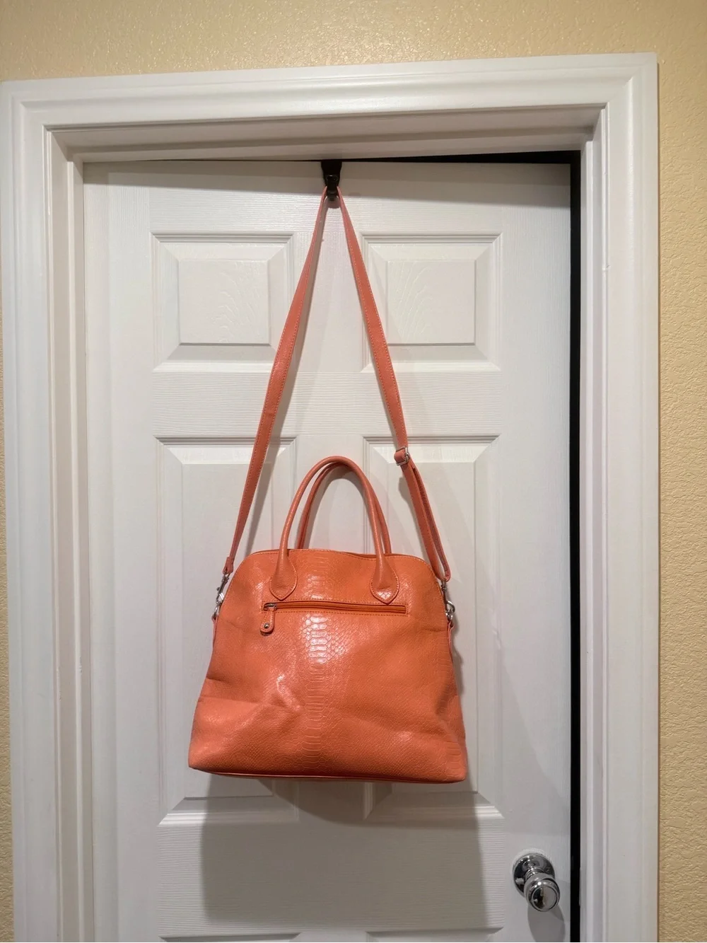 Stylish Coral Rose Applique Tote Bag - Women's Fashion Handbag